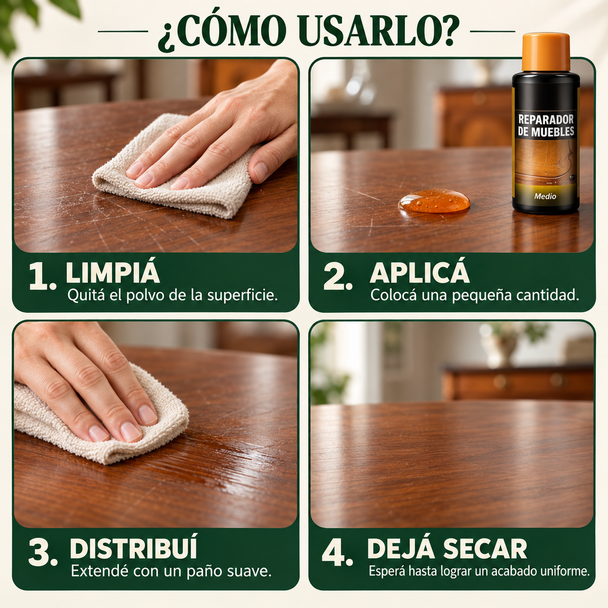 Reparador de Rayones para Muebles de Madera