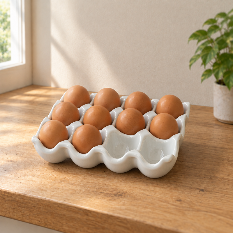 Huevera de cerámica para 12 huevos