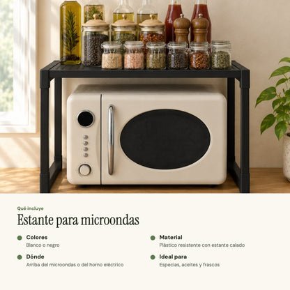 Qué incluye el estante para microondas