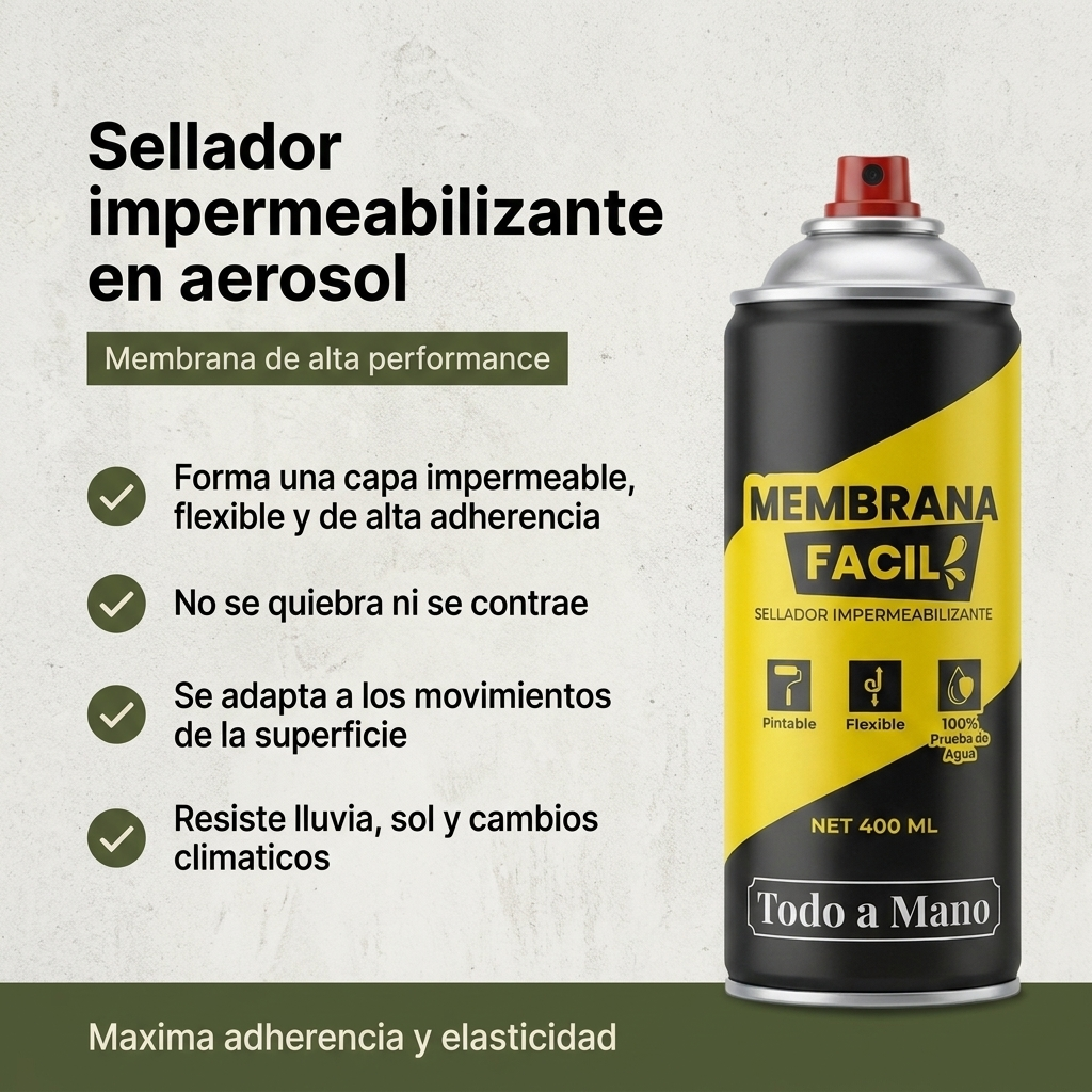 Sellador Total impermeable en Aerosol Caucho Liquido