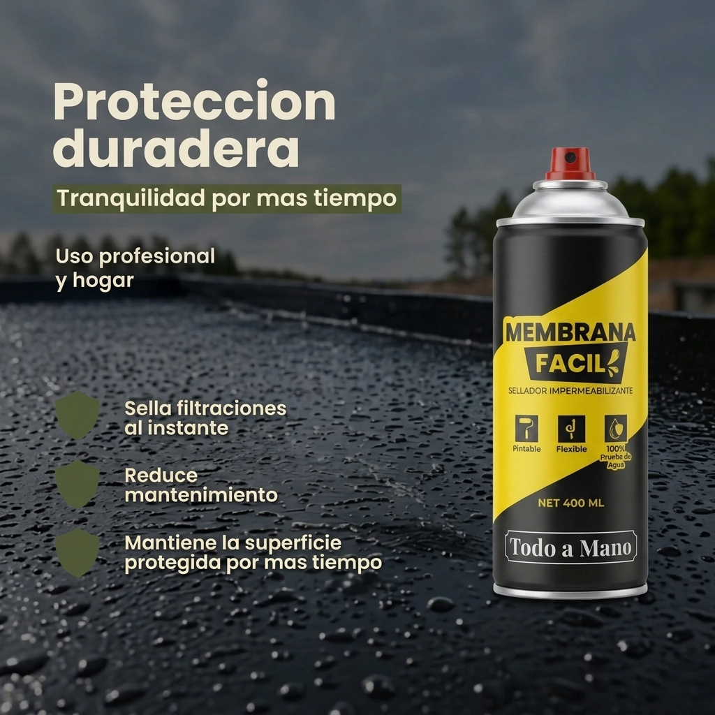 Sellador Total impermeable en Aerosol Caucho Liquido