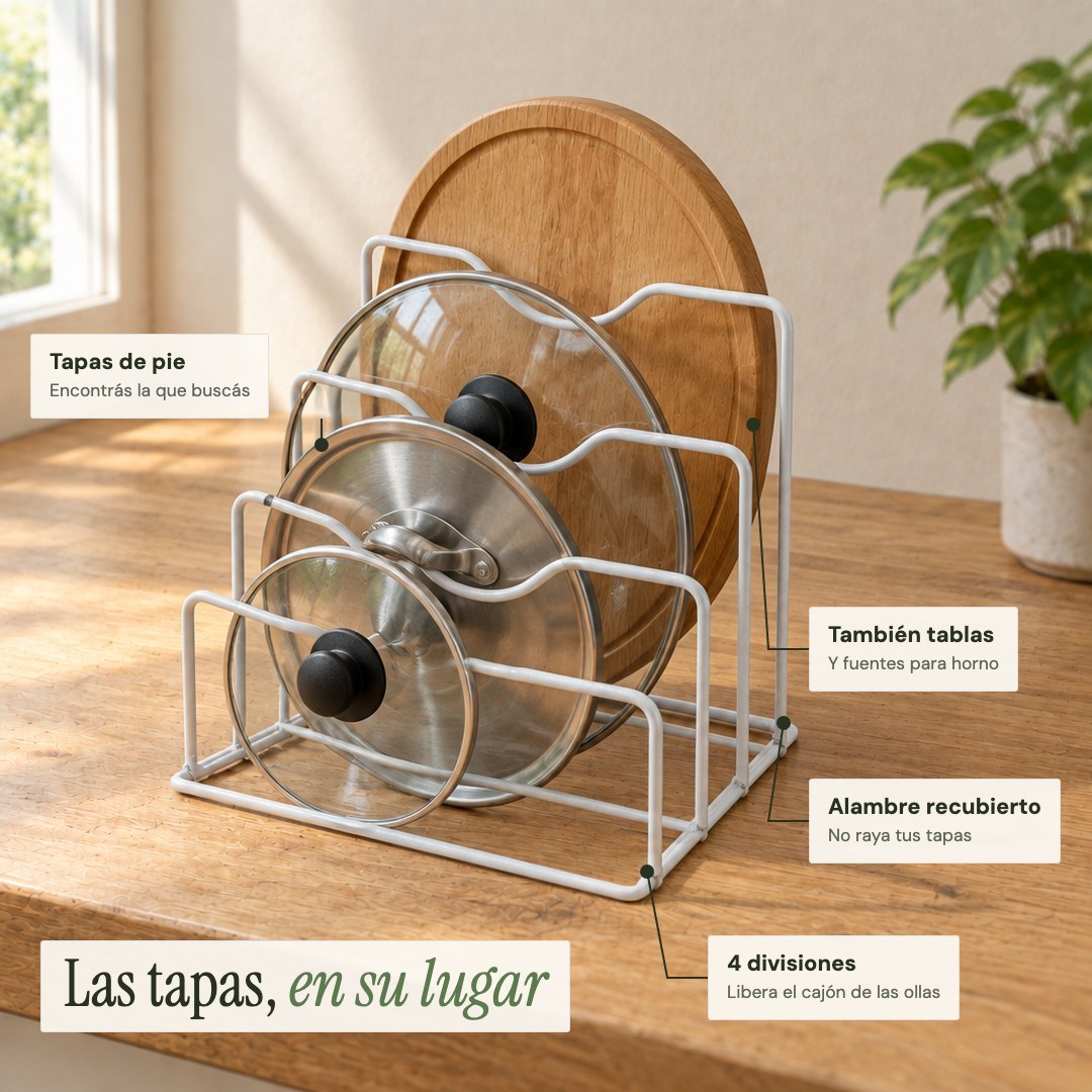 Características del organizador de tapas