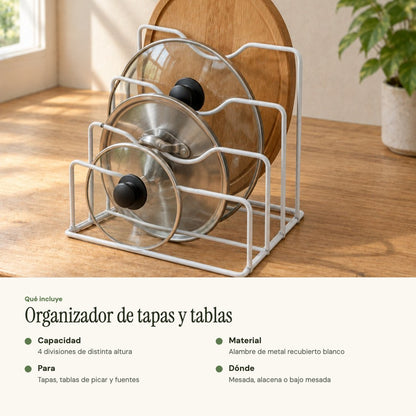 Qué incluye el organizador de tapas