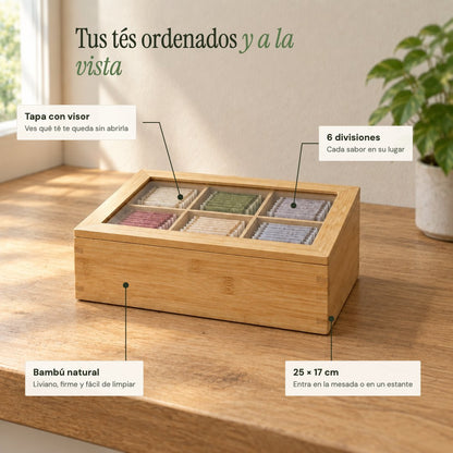 Características de la caja de bambú para té